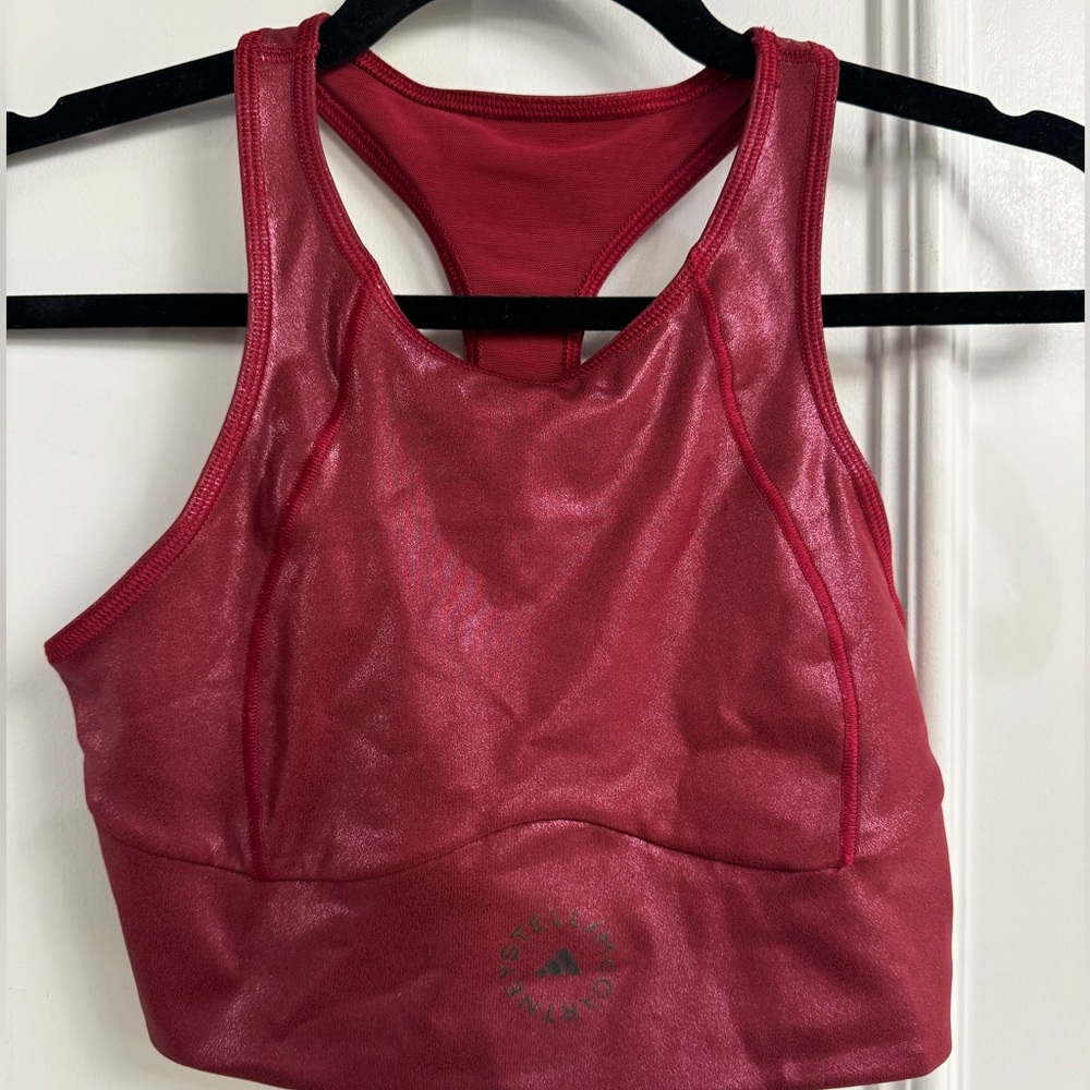 🍒Adidas by Stella McCartney Red Shine Crop- size XS - NWOT - Never worn🍒